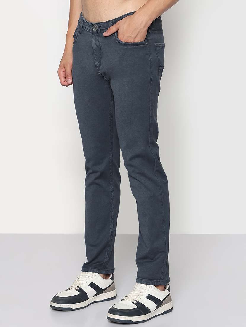 men solid mid rise straight fit jean - 21933449 - Standard Image - 3