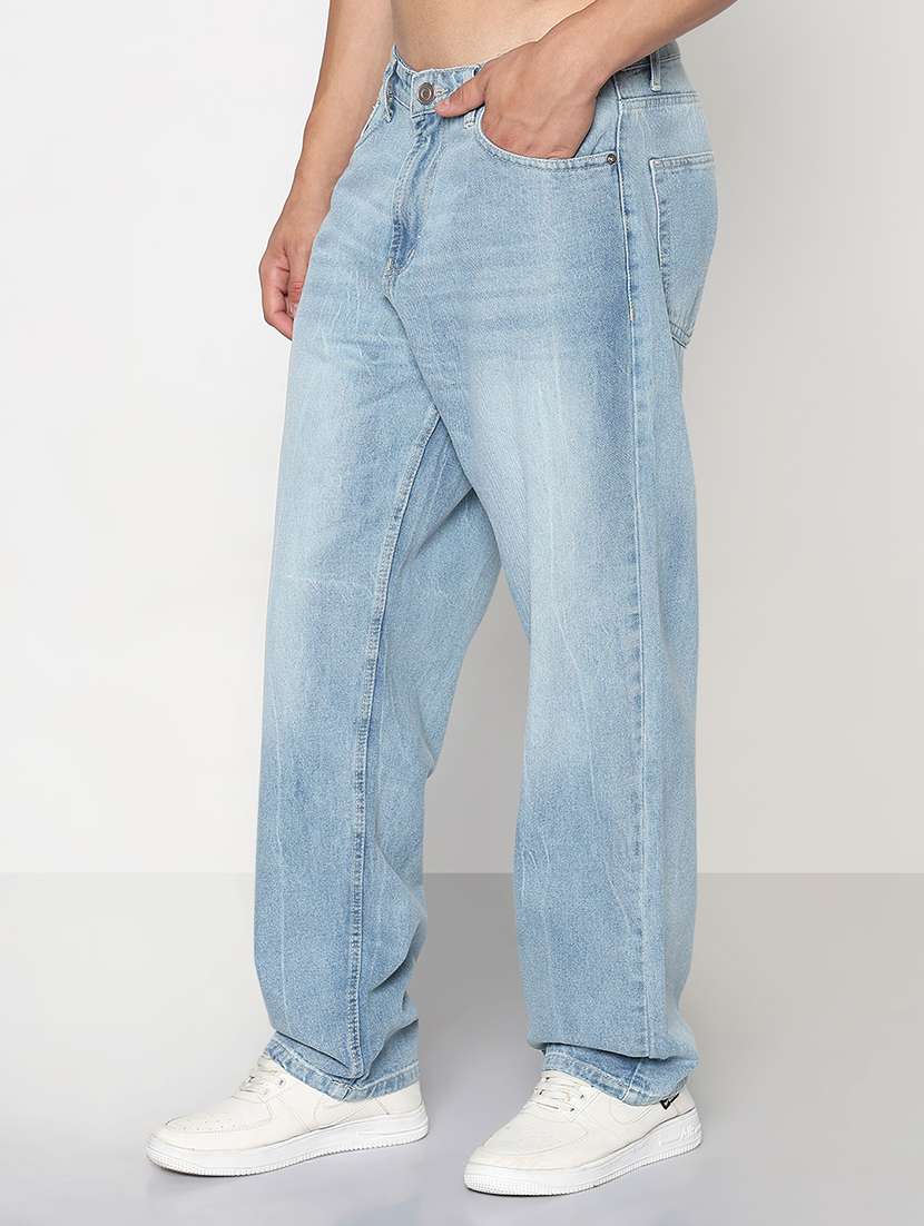 men solid mid rise baggy jean - 21933456 -  Standard Image - 3
