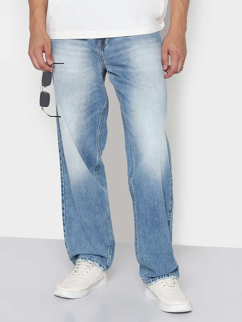 men solid mid rise baggy jean - 21933457 -  Zoom Image - 0