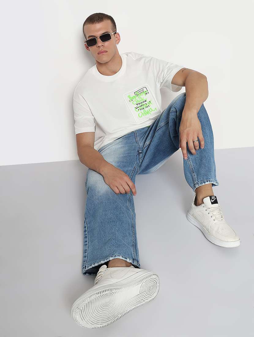 men solid mid rise baggy jean - 21933457 -  Standard Image - 5