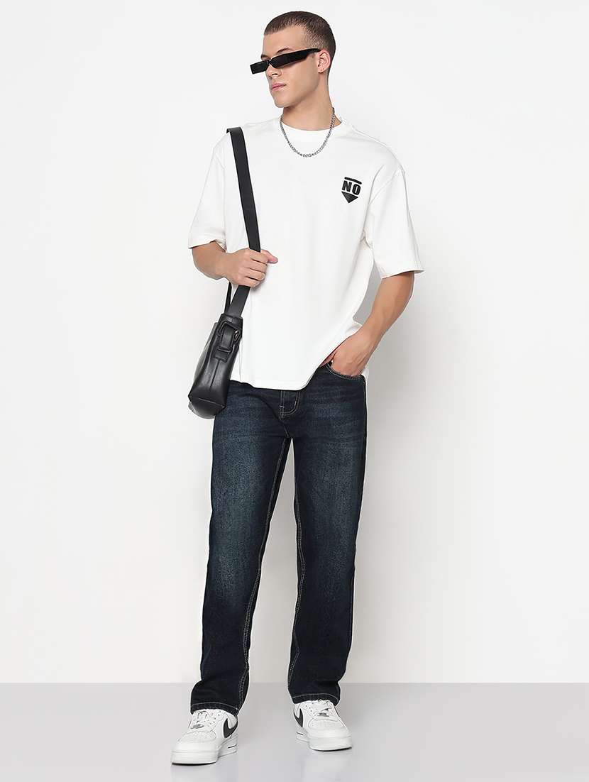 men navy blue mid rise full length jeans - 21933458 -  Standard Image - 5