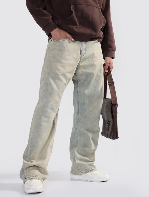 men washed mid rise baggy jean - 21933461 -  Standard Image - 0