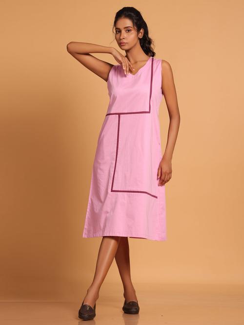 women solid sleeveless a-line dress - 21933474 - Standard Image - 0