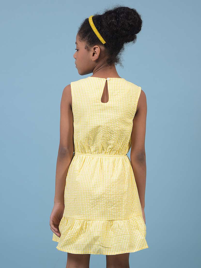 women checkered sleeveless tiered dress - 21933567 -  Standard Image - 3