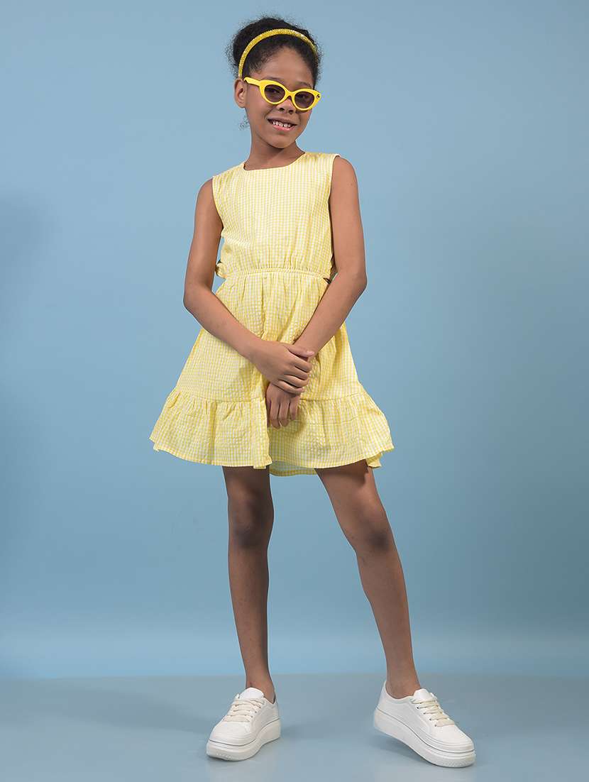 women checkered sleeveless tiered dress - 21933567 -  Standard Image - 5