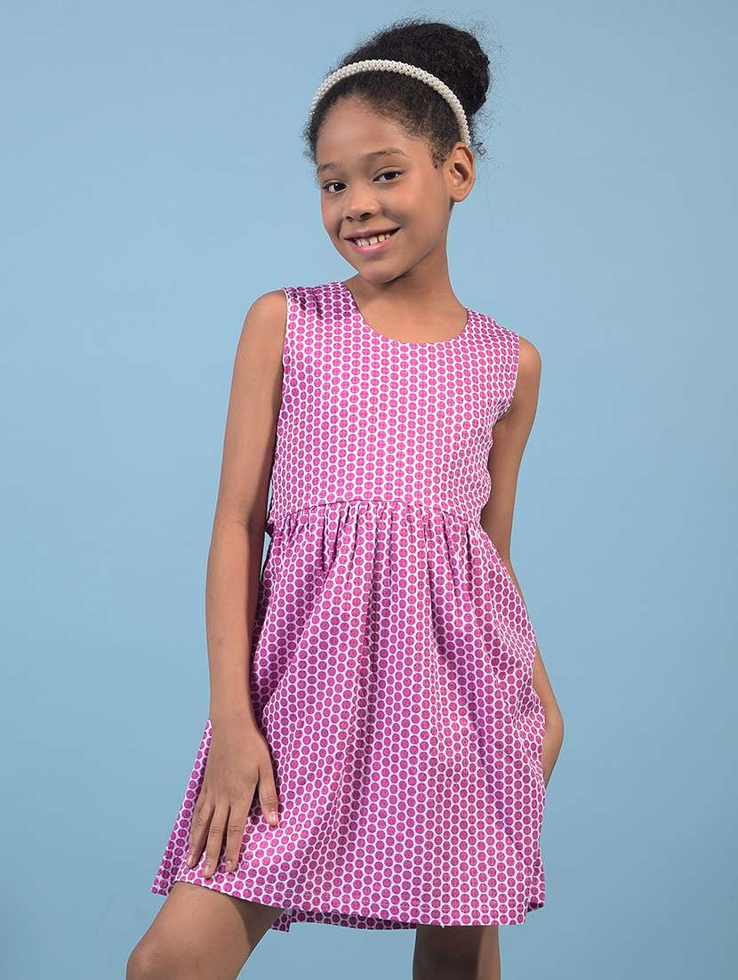 women polka doted sleeveless a-line dress