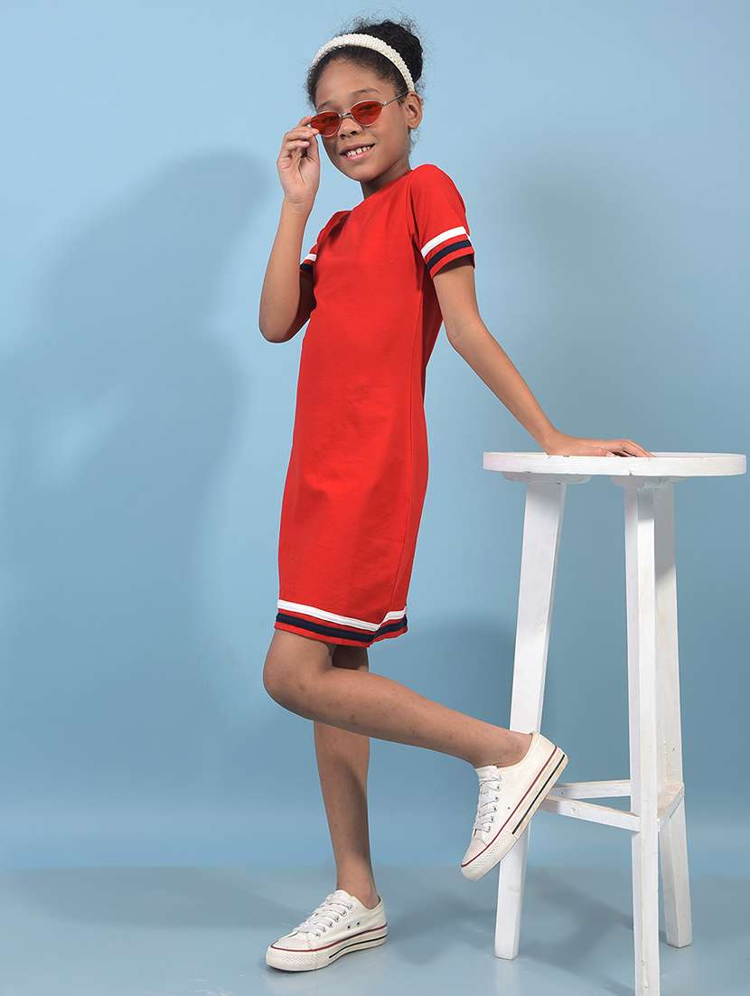 Girls Tapered Short Sleeves Bodycon Dress - 21933570 -  Standard Image - 5