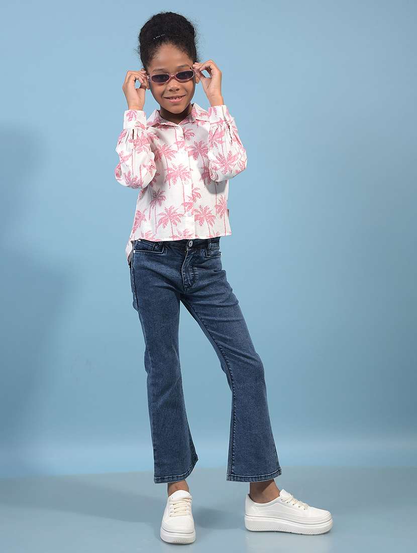 girls solid mid rise bootcut jean - 21933573 -  Standard Image - 5