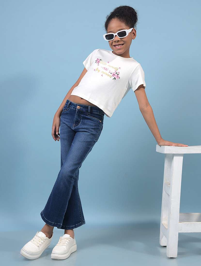 girls solid mid rise bootcut jean - 21933575 -  Standard Image - 5