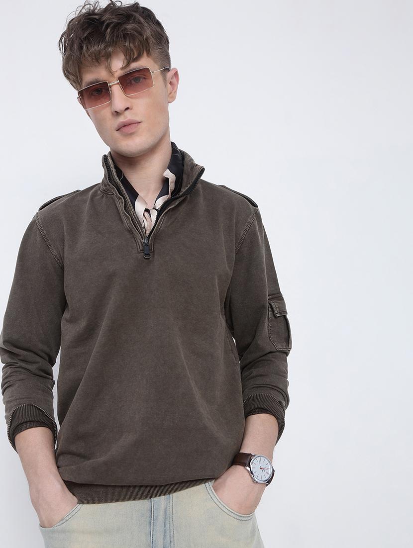 men solid long sleeve regular fit sweatshirt - 21933590 - Zoom Image - 0