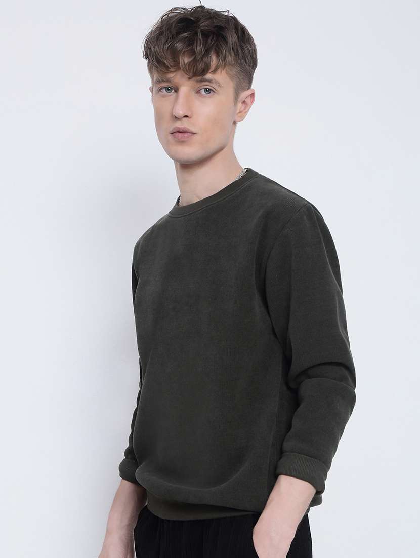 men solid long sleeve regular fit pullover - 21933591 -  Standard Image - 3