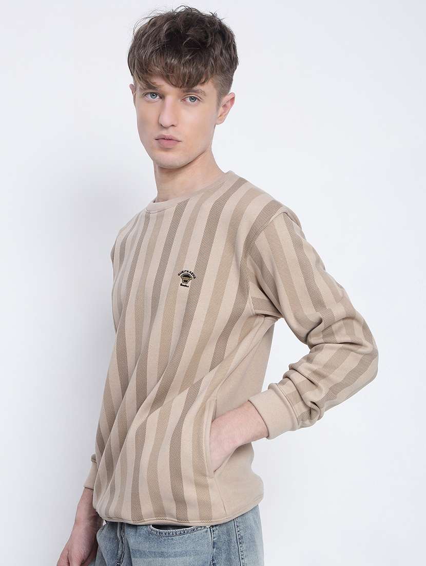 men striped long sleeve regular fit sweatshirt - 21933592 - Standard Image - 3