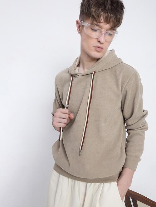 men solid long sleeve regular fit hooded sweatshirt - 21933600 - Standard Image - 0