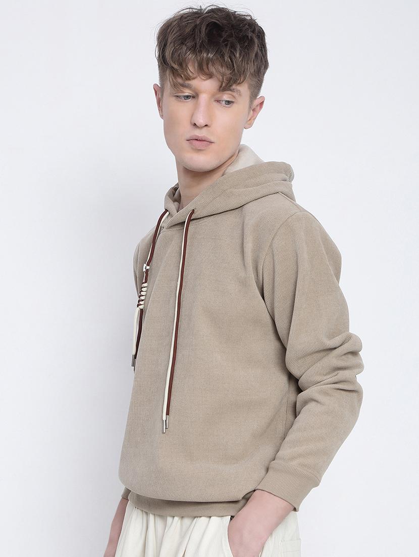 men solid long sleeve regular fit hooded sweatshirt - 21933600 - Standard Image - 3
