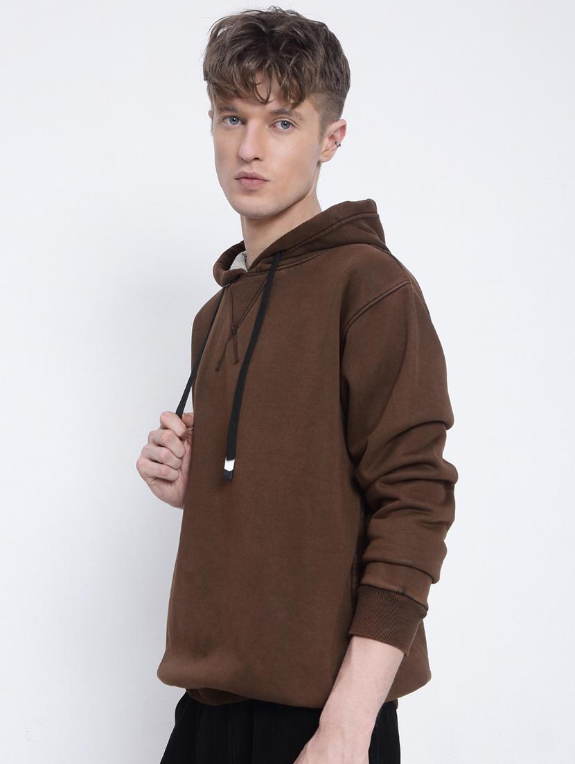 men solid long sleeve regular fit hooded sweatshirt - 21933602 - Standard Image - 3