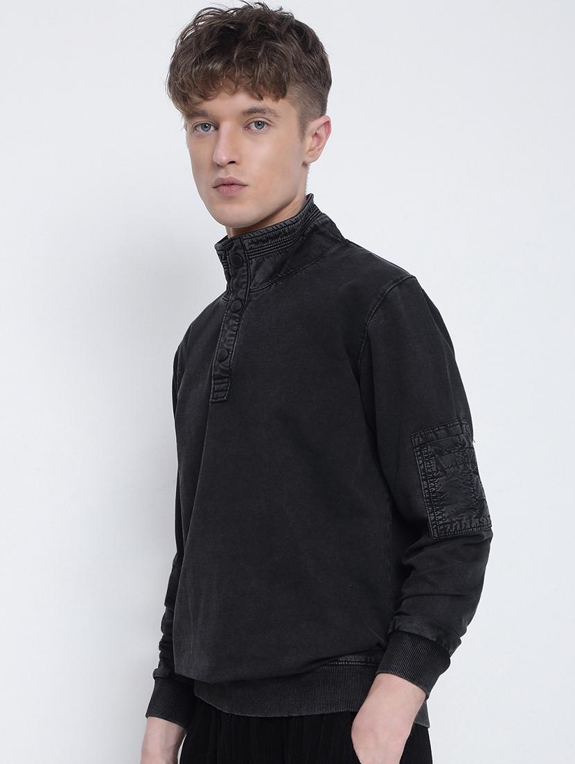 men solid long sleeve regular fit sweatshirt - 21933615 - Standard Image - 3