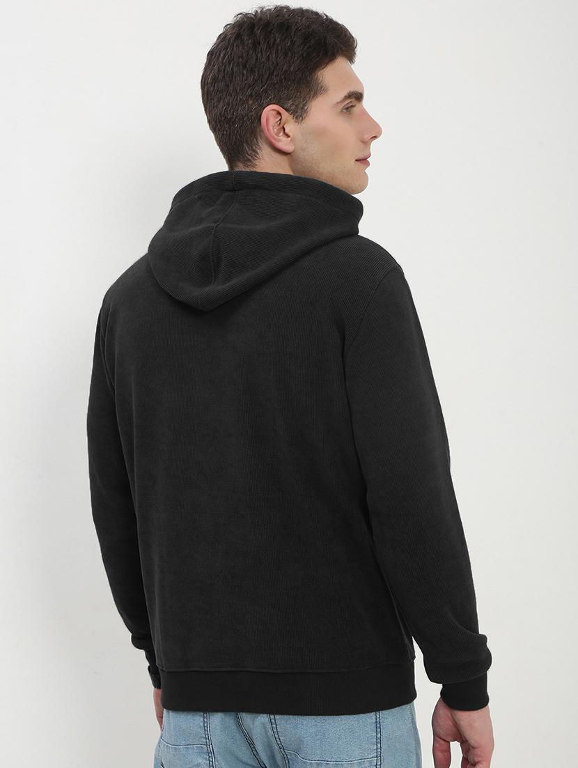 men solid long sleeve regular fit hooded sweatshirt - 21933617 - Standard Image - 3