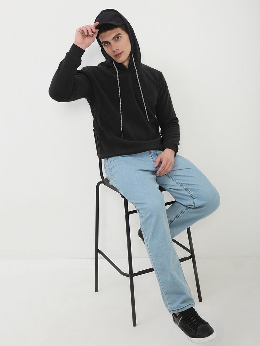 men solid long sleeve regular fit hooded sweatshirt - 21933617 - Standard Image - 5