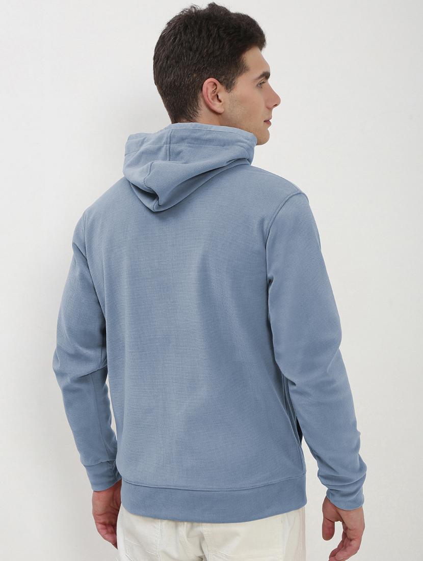 men solid long sleeve regular fit hooded sweatshirt - 21933620 - Standard Image - 3