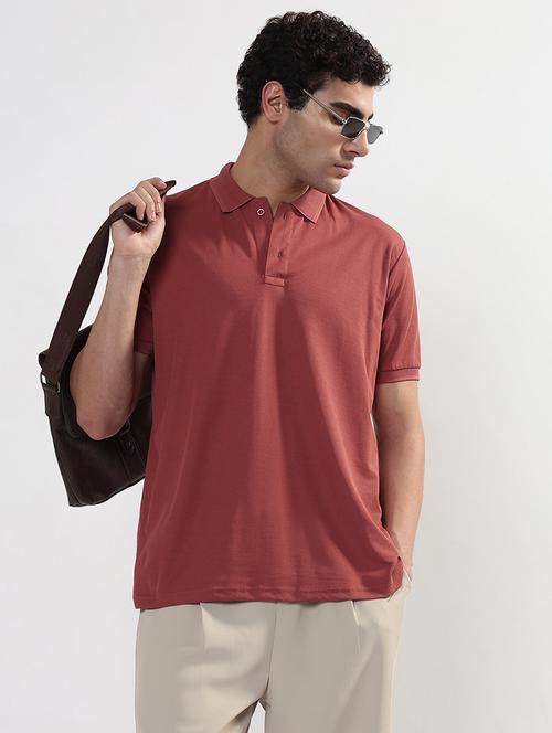 men solid short sleeves regular fit polo t-shirt - 21933627 - Standard Image - 0