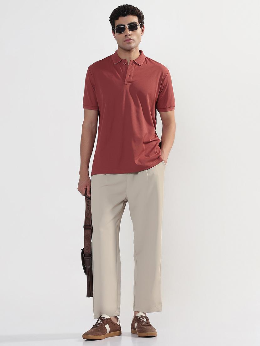 men solid short sleeves regular fit polo t-shirt - 21933627 - Standard Image - 5