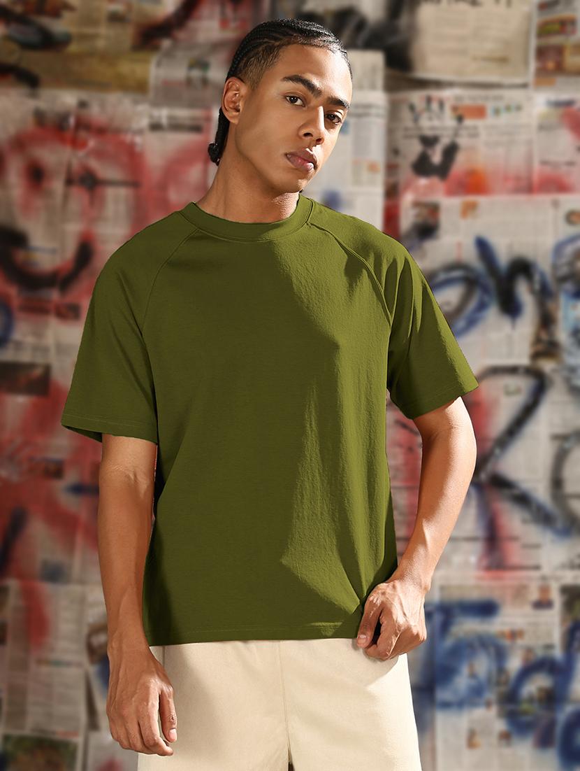 men solid short sleeves loose fit t-shirt