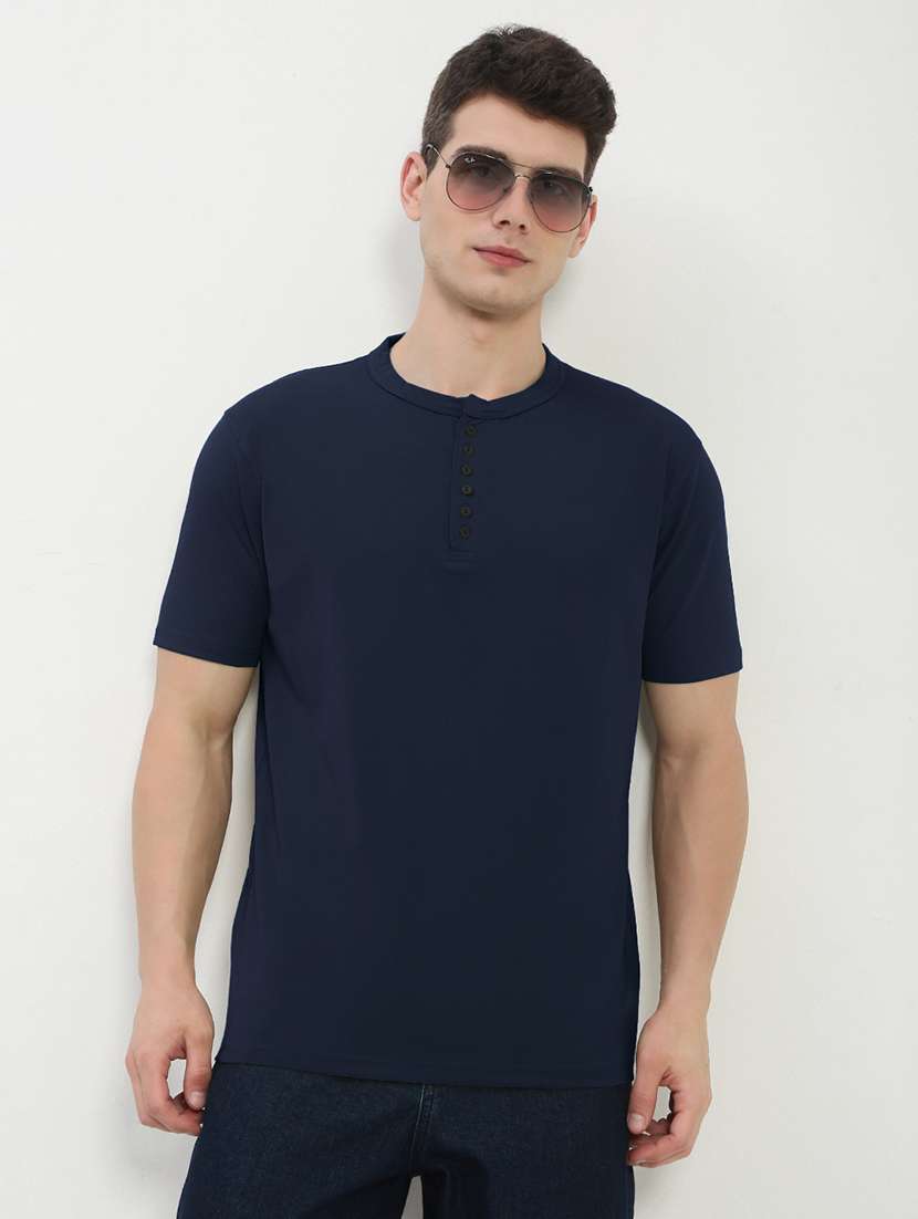 men solid short sleeve regular fit t-shirt - 21933656 - Zoom Image - 0