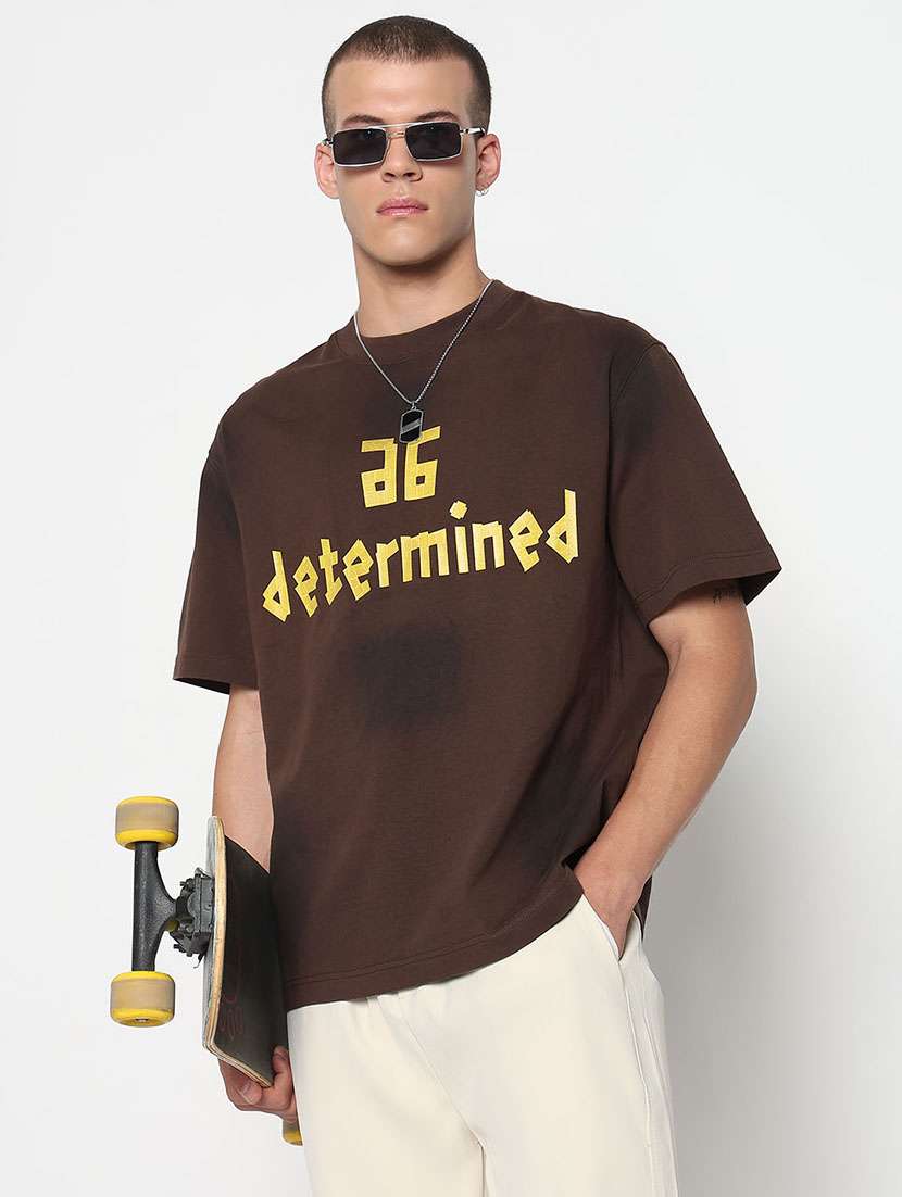 men printed short sleeves loose fit t-shirt