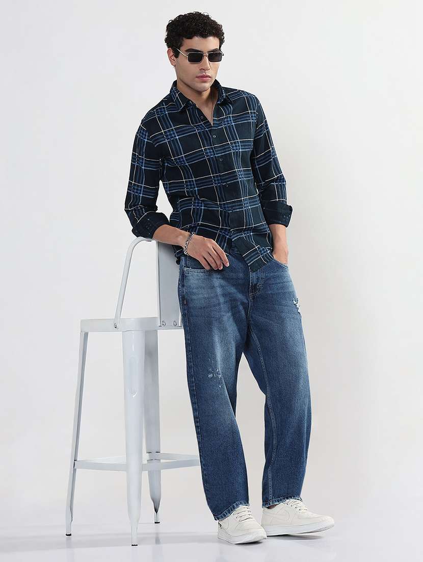 men checkered long sleeve regular fit casual shirt - 21933680 -  Standard Image - 5