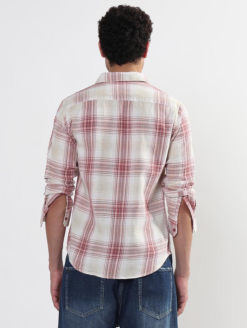 men checkered long sleeve regular fit casual shirt - 21933681 - Standard Image - 3