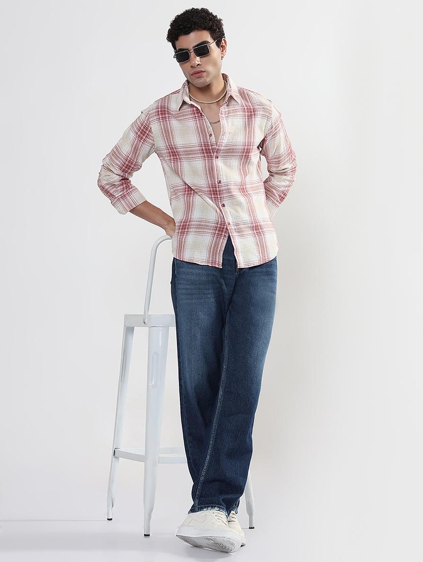 men checkered long sleeve regular fit casual shirt - 21933681 - Standard Image - 5