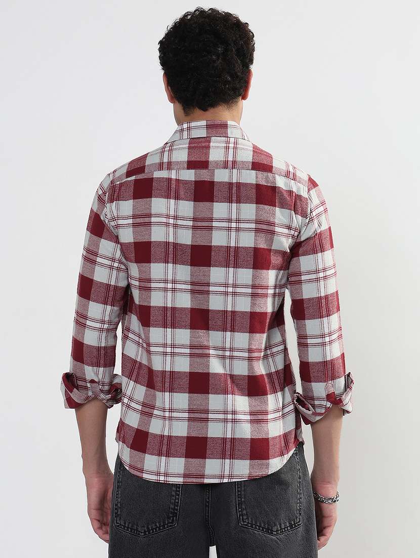 men checkered long sleeve regular fit casual shirt - 21933683 -  Standard Image - 3