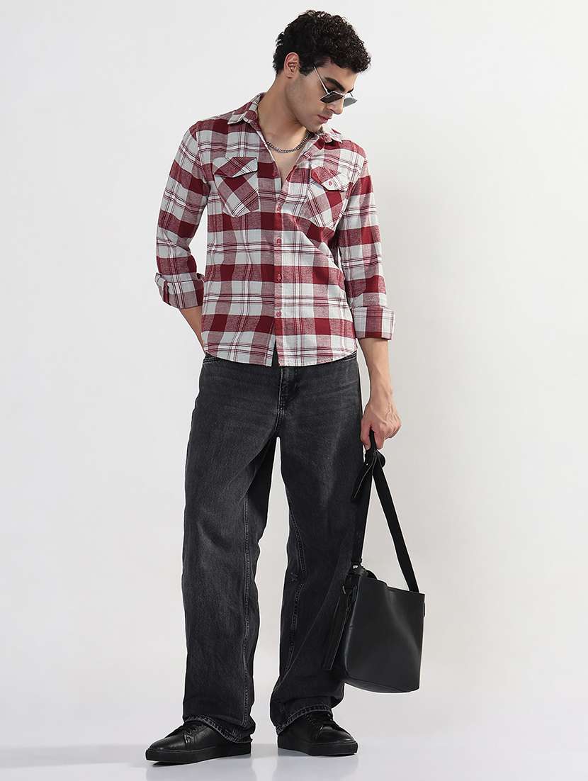 men checkered long sleeve regular fit casual shirt - 21933683 -  Standard Image - 5