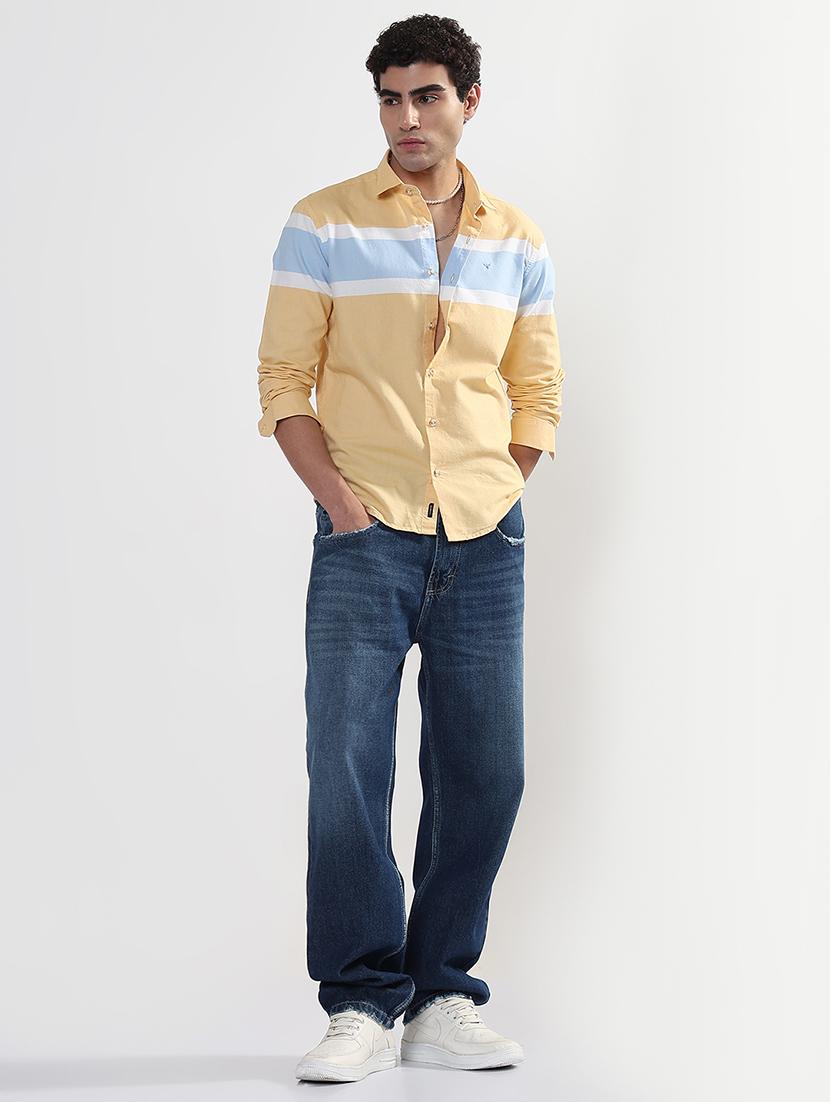 men striped long sleeve collared shirt - 21933685 - Standard Image - 5