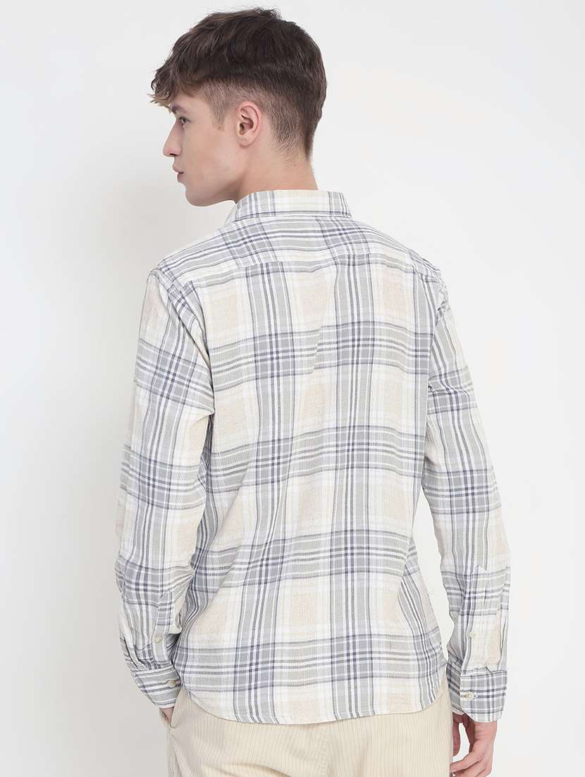 men checkered long sleeve regular fit casual shirt - 21933696 -  Standard Image - 3