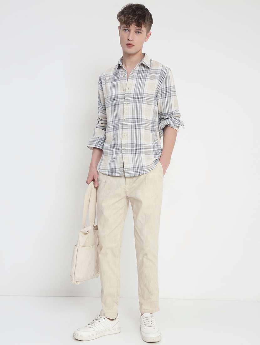 men checkered long sleeve regular fit casual shirt - 21933696 -  Standard Image - 5