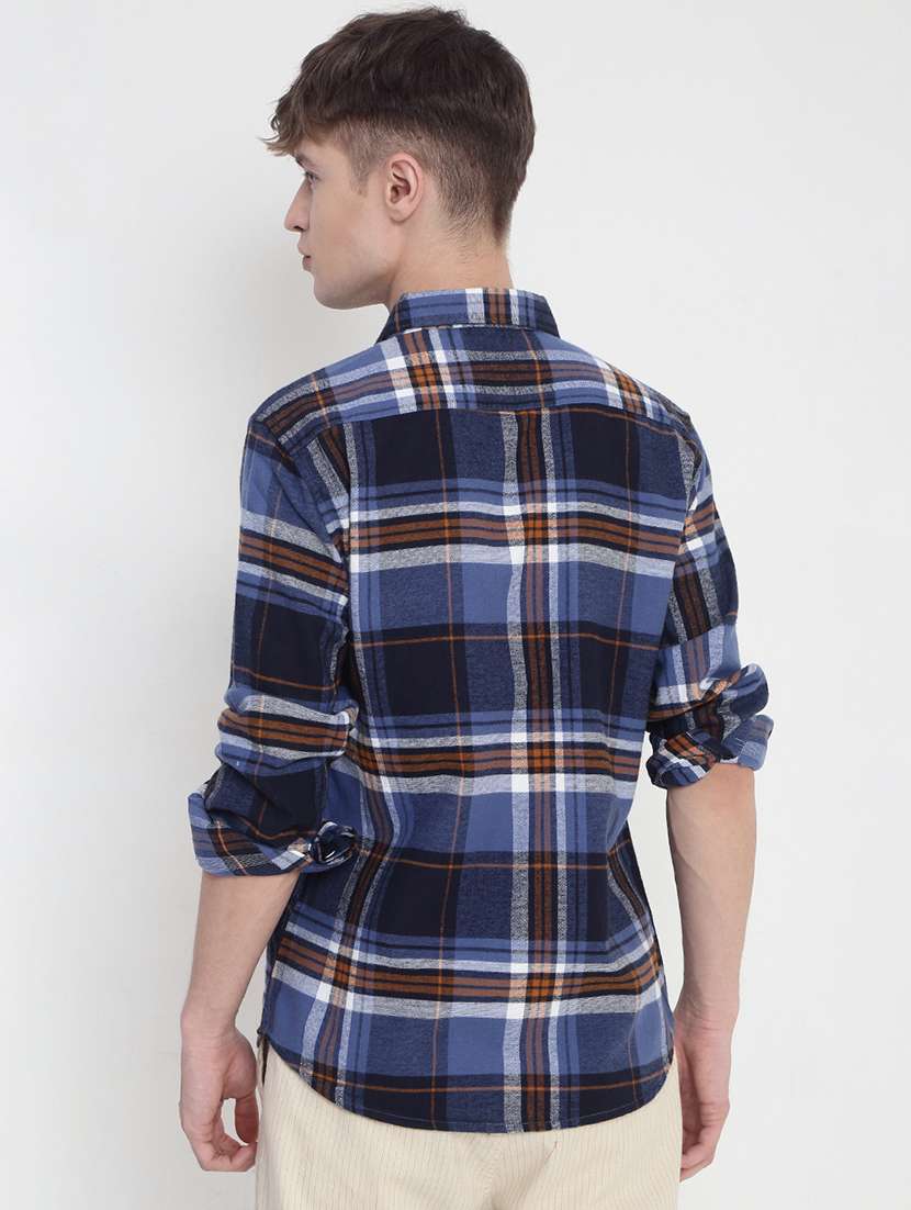 men checkered long sleeve regular fit casual shirt - 21933698 -  Standard Image - 3