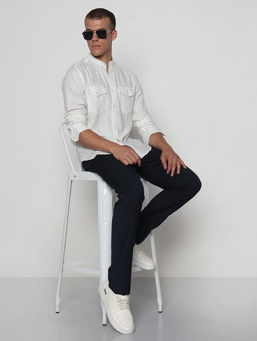 men solid long sleeve regular fit casual shirt - 21933704 - Standard Image - 5