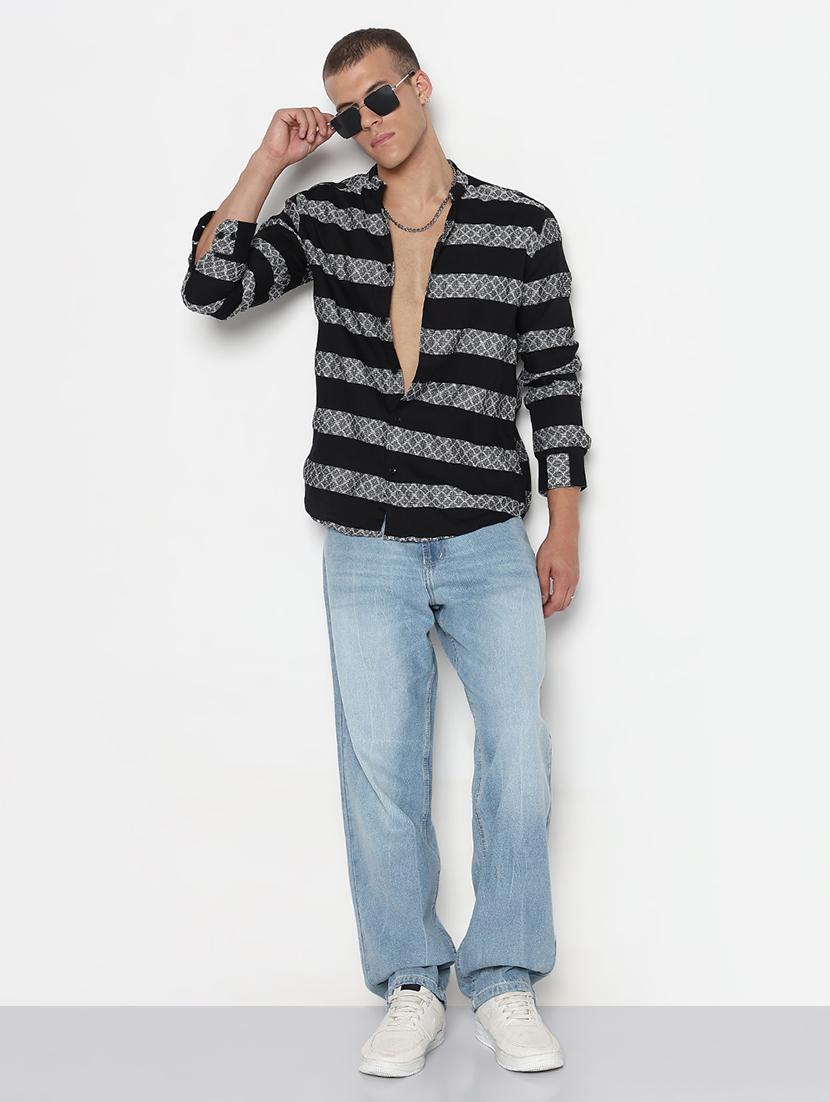 men striped long sleeve regular fit casual shirt - 21933708 - Standard Image - 5