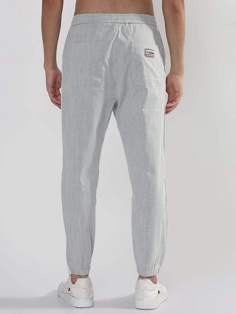 men grey side taped mid rise jogger - 21933712 - Standard Image - 3
