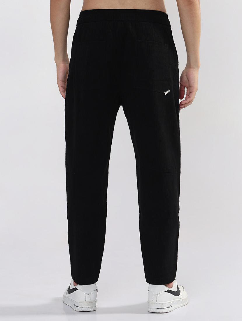 men black solid low rise full length trouser - 21933714 - Standard Image - 3