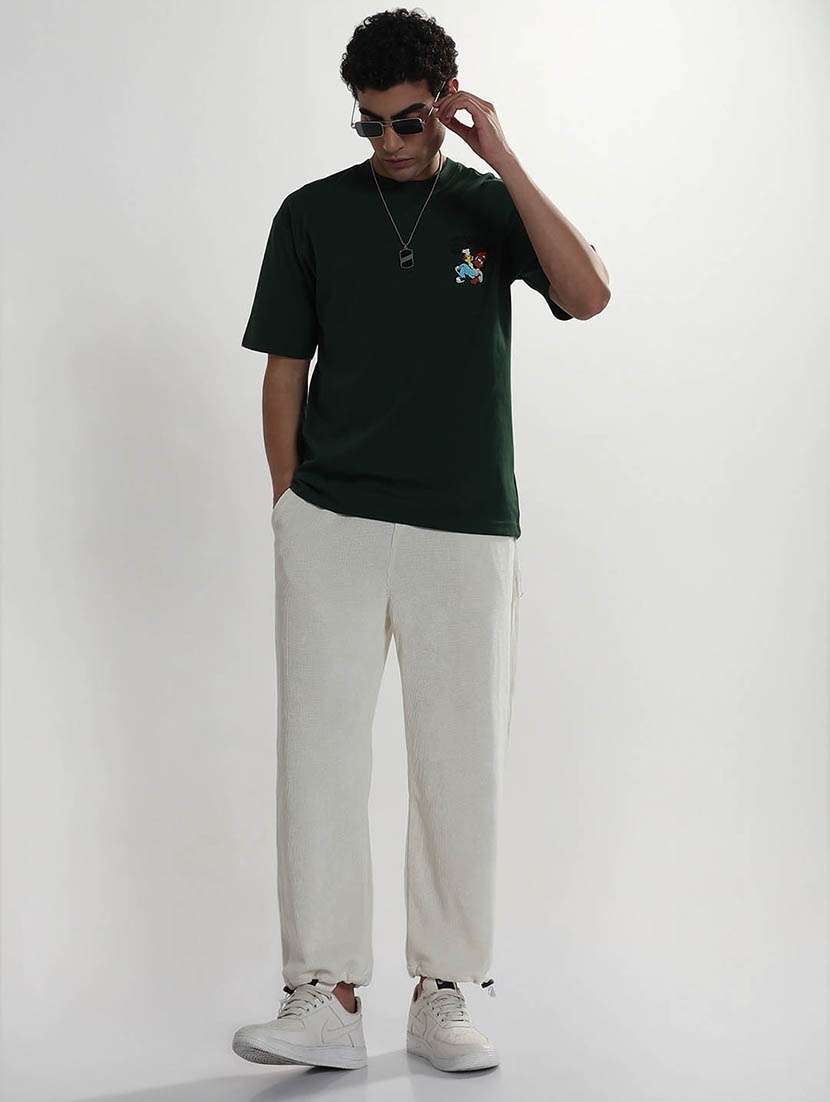 men cream solid low rise relaxed fit jogger - 21933715 -  Standard Image - 5