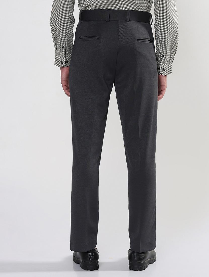 men grey solid mid rise pleated formal trousers - 21933721 - Standard Image - 3