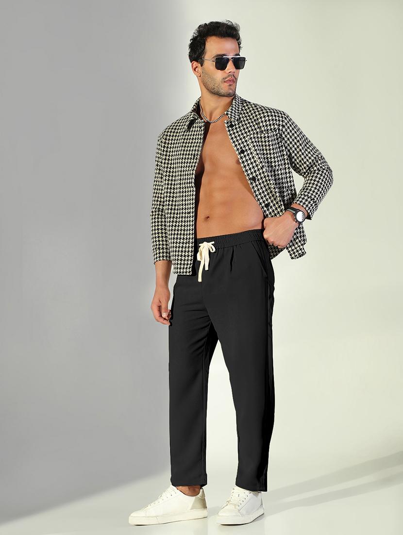men solid low rise relaxed fit casual trouser - 21933723 - Standard Image - 5