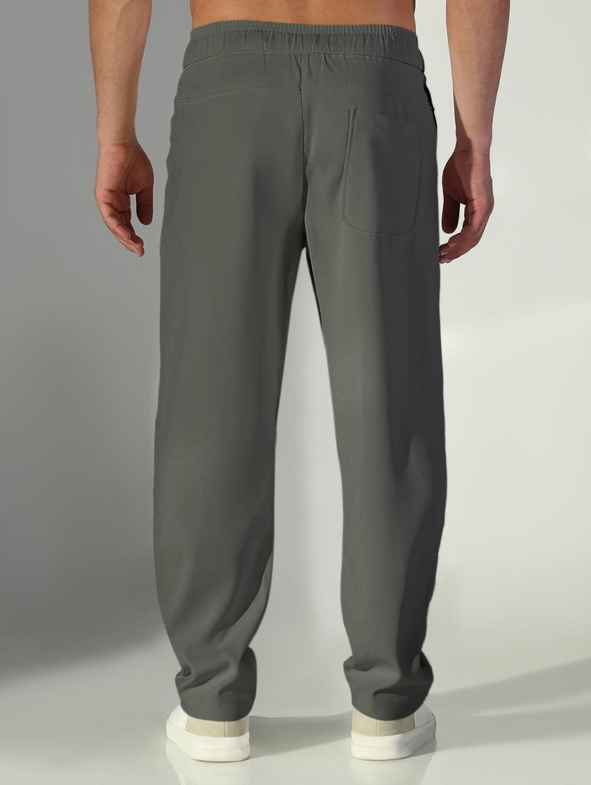 men grey solid low rise pleated casual trouser - 21933724 - Standard Image - 3