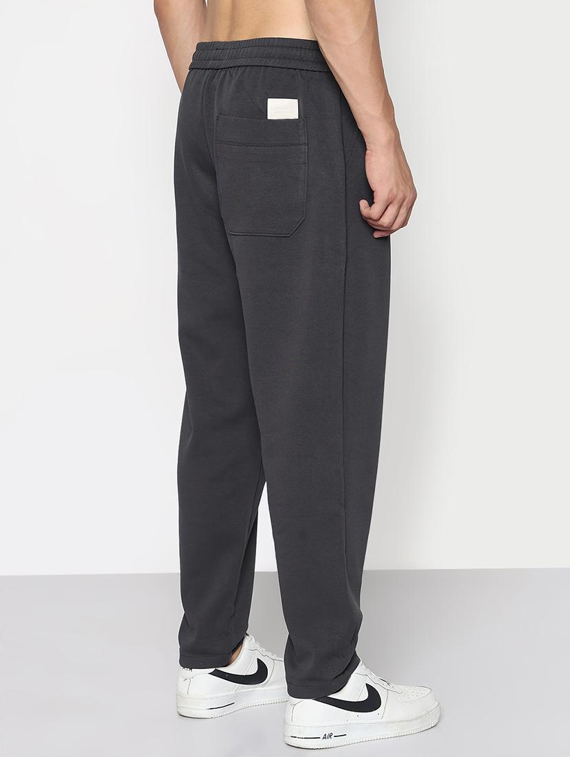 men grey solid full length track pant - 21933741 - Standard Image - 3