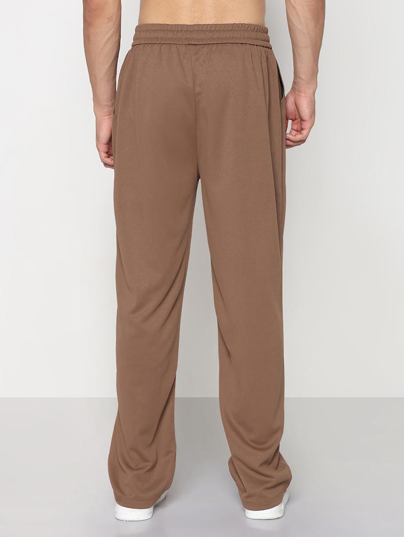 men brown solid relaxed fit full length track pant - 21933744 - Standard Image - 3