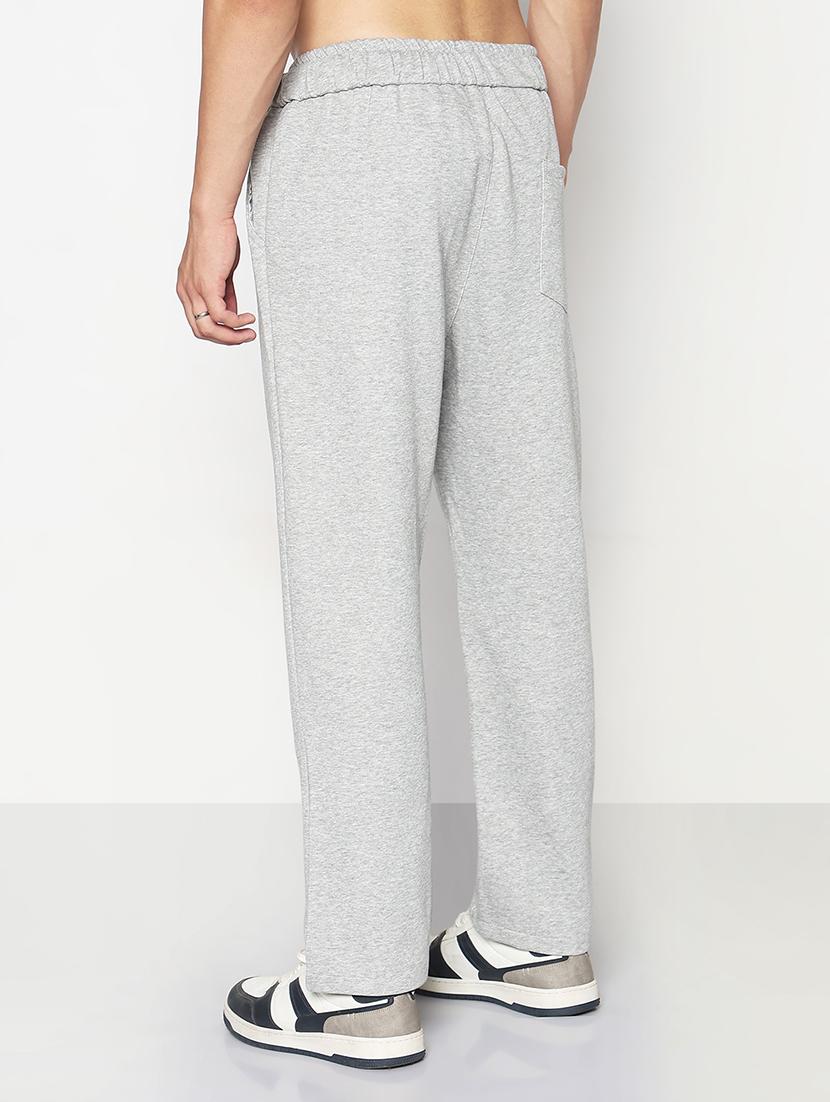 men grey solid low rise full length track pant - 21933748 - Standard Image - 3