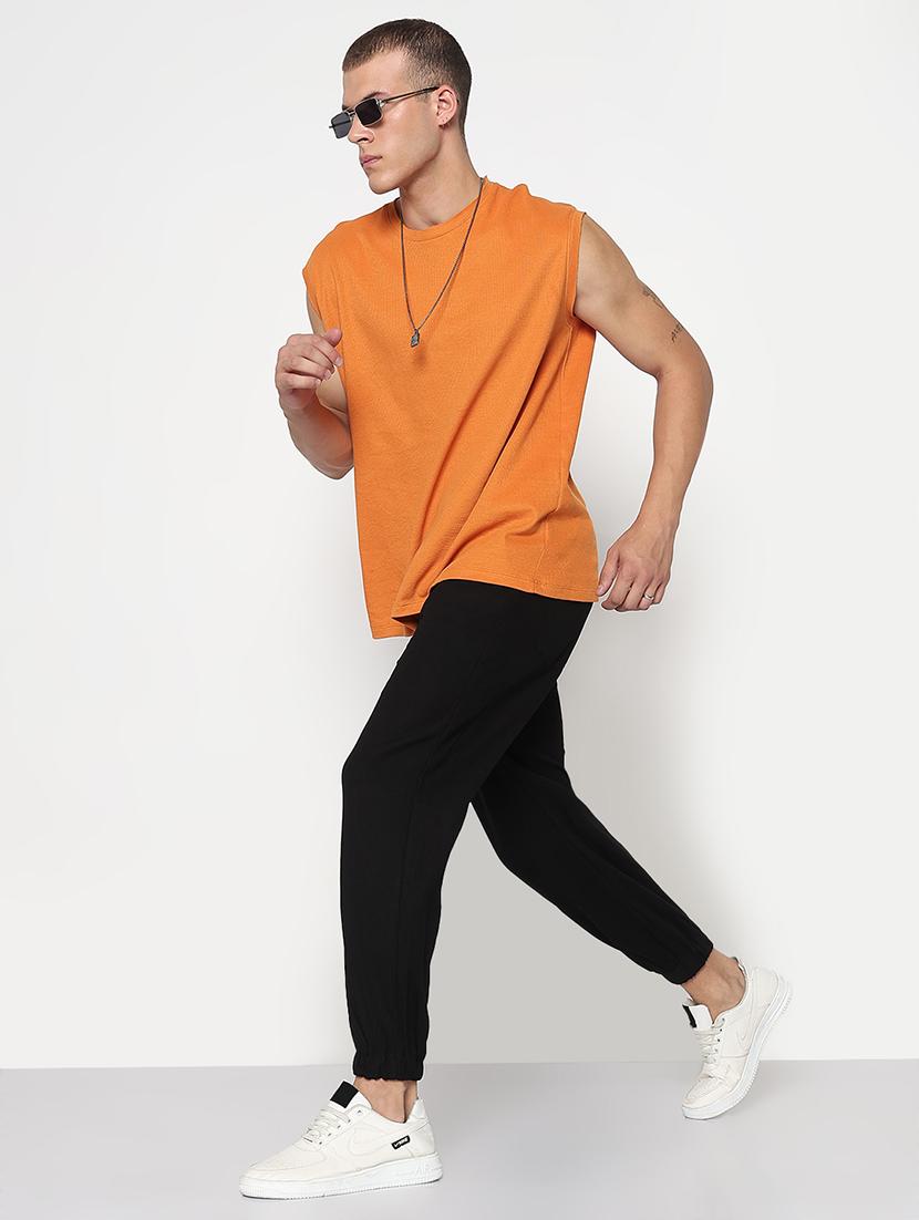 men black solid low rise regular fit jogger - 21933758 - Standard Image - 5