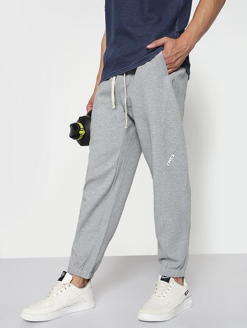 men grey solid low rise regular fit jogger - 21933759 -  Standard Image - 0